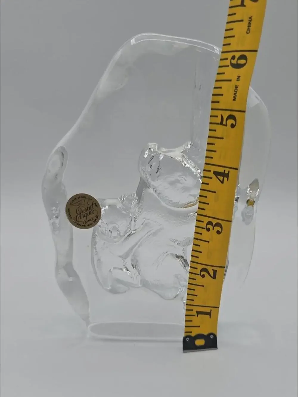Vintage Cristal d'Arques Lead Crystal Koala Bear & Baby Figurine France